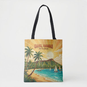Vintage Hawaiian Travel Posters - Oahu  Tote Bag