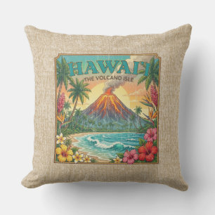 Vintage Hawaiian Travel Posters - Reversible Outdoor Pillow