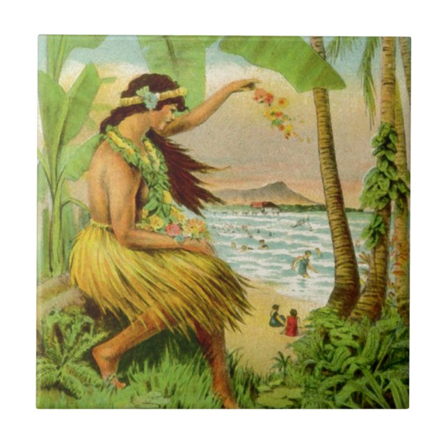 Vintage Hawaiian Travel Tile (Front)