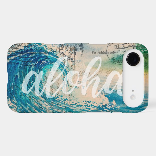 Vintage Hawaiian Wave Postcard Case-Mate iPhone Case (Back (Horizontal))