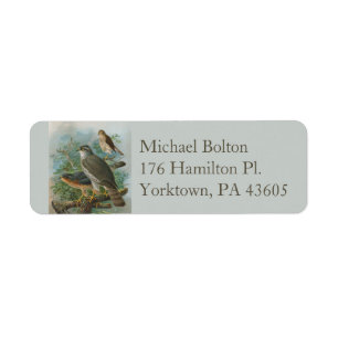 Vintage hawk return address labels