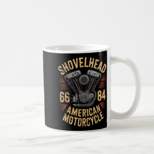 Vintage Hd Motorcycle Vtwin Shovelhead Engine Draw Coffee Mug