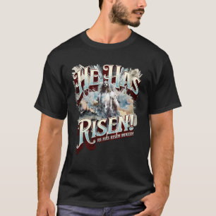 Vintage He Has Risen Easter Sunday Jesus Christian T-Shirt