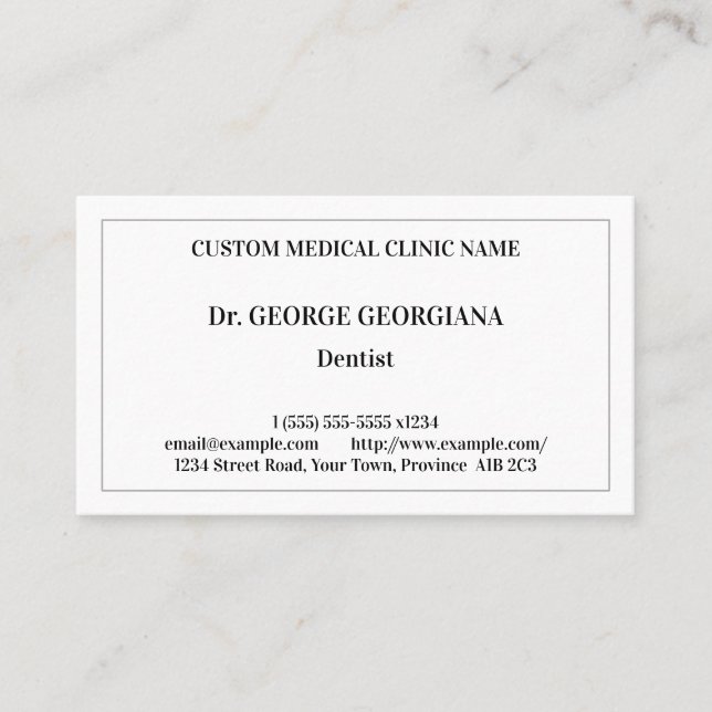 Vintage Health Care Professional Business Card (Front)