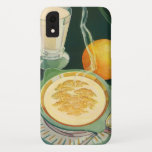 Vintage Health Foods, Beverages, Healthy Breakfast iPhone XR Case<br><div class="desc">Vintage illustration health food and beverages image featuring a healthy breakfast of hot oatmeal,  glass of milk and an orange fruit.</div>