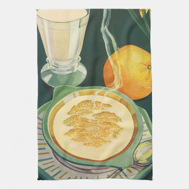 Vintage Health Foods, Beverages, Healthy Breakfast Kitchen Towel (Vertical)