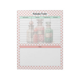 Vintage Healthcare Medication Tracker Notepad