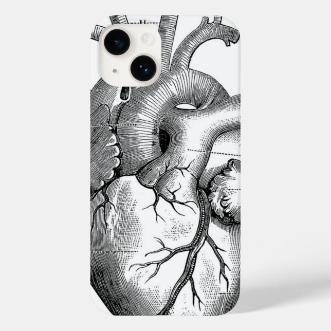 Vintage Heart Anatomy | Customizable Case-Mate iPhone Case (Back)