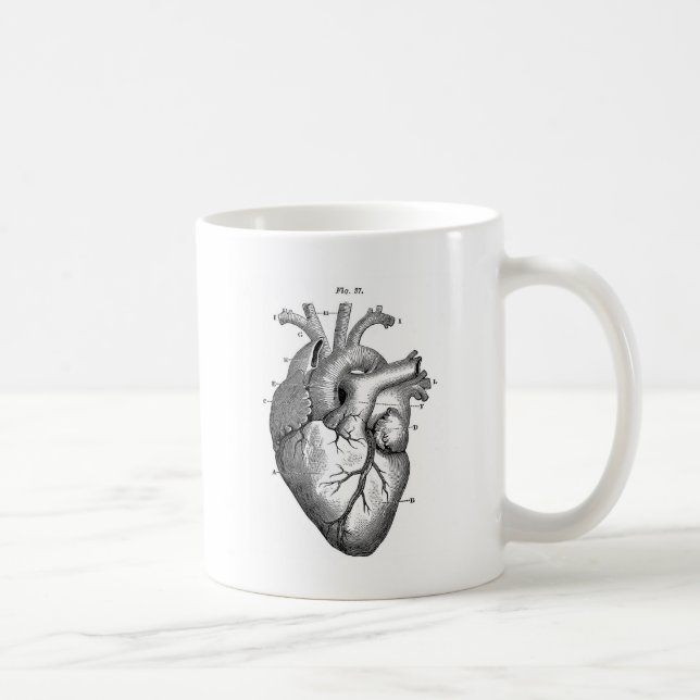 Vintage Heart Anatomy | Customizable Coffee Mug (Right)