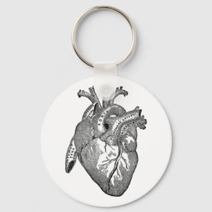vintage heart anatomy keychain