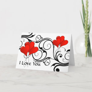 Vintage heart-ballons - Customized Card