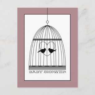 Vintage Heart Birdcage Baby Shower Invitation