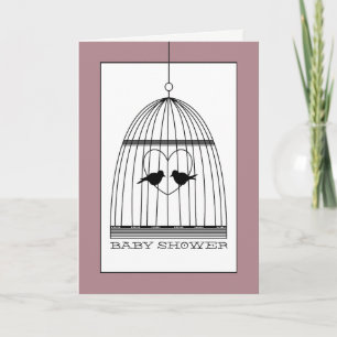 Vintage Heart Birdcage Baby Shower Invitation