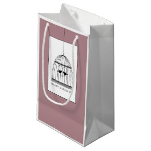 Vintage Heart Birdcage Baby Shower Small Gift Bag