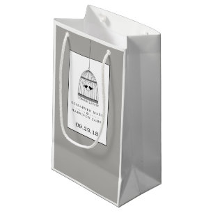 Vintage Heart Birdcage True Love Wedding Small Gift Bag