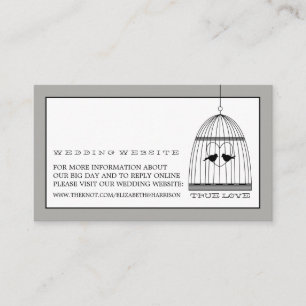 Vintage Heart Birdcage Wedding Website Enclosure Card