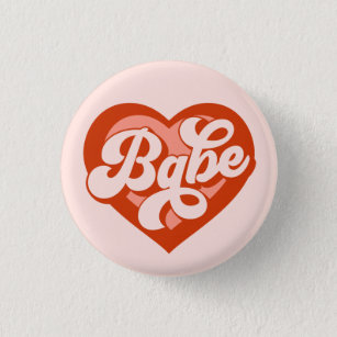 Vintage Heart Birde Babe Tribe Badge Button