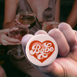 Vintage Heart Birde Babe Tribe Badge Button<br><div class="desc">Vintage Heart Birde's Maid Badge Button
Vintage Bride To Be Bride's Maid BrideTribe</div>