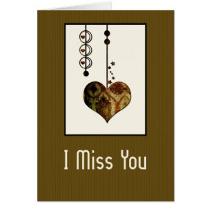 Vintage Heart Design Unique I Miss You Card