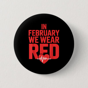 Vintage Heart Disease Awareness Heart Recovery Men 2 Inch Round Button