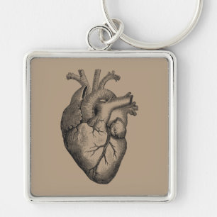Vintage Heart Illustration Keychain