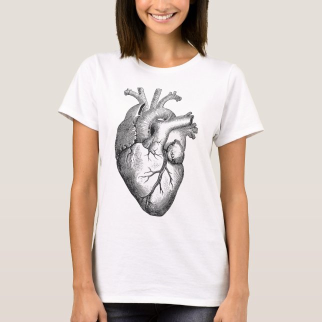 Vintage Heart Illustration T-Shirt (Front)
