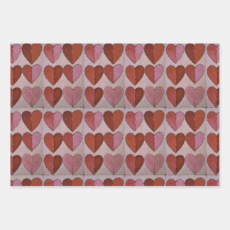 Vintage Heart Pattern Wrapping Paper Sheet
