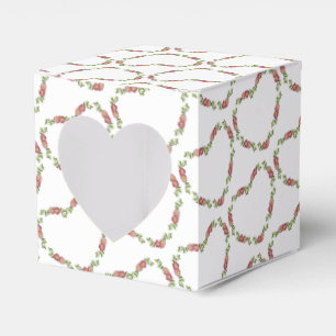 Vintage Heart-Shaped Wreath of Flowers for Mom Favor Box