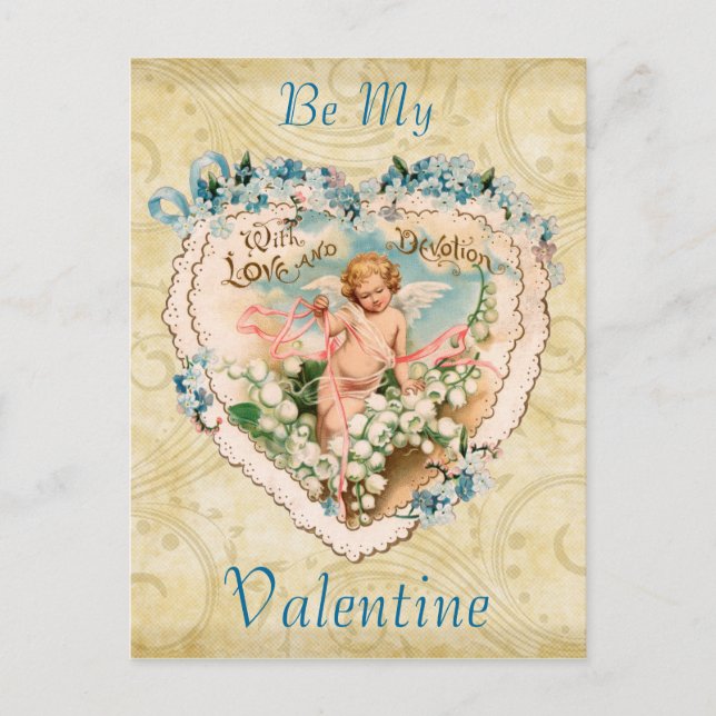 Vintage Heart Valentine Postcard (Front)