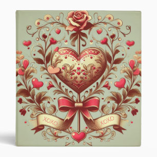 Vintage Heart Valentine's day xoxo Classeur