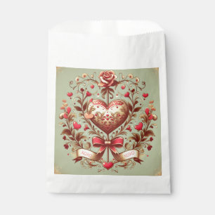 Vintage Heart Valentine's day xoxo  Favour Bag
