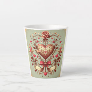 Vintage Heart Valentine's day xoxo  Latte Mug