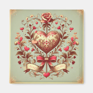 Vintage Heart Valentine's day xoxo  Magnet