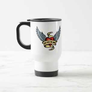 Vintage Heart With Wings Travel Mug