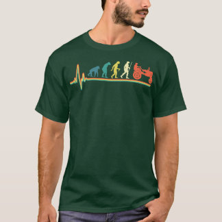 Vintage heartbeat tractor retro evolution vintage T-Shirt