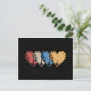 Vintage Hearts Cool Retro Valentines Day Gift  Postcard