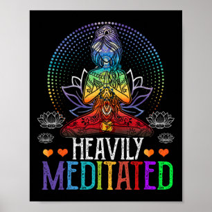 Vintage Heavily Meditated - Funny Meditation And Y Poster
