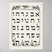 Vintage Hebrew Alphabet