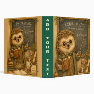 Vintage Hedgehog English Teacher Binder