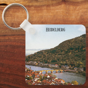 Vintage Heidelberg Germany City View Keychain