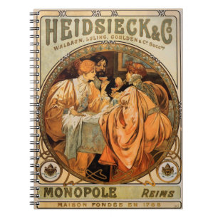 Vintage Heidsieck & Co Monopole Reims Wine Label Notebook