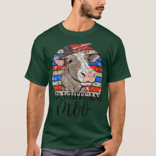 Vintage Heifer US Flag Red White And Moo July 4th  T-Shirt