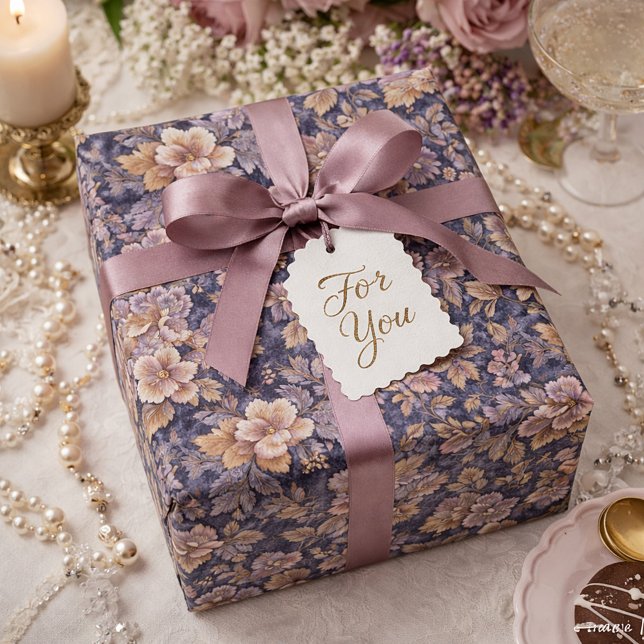 Vintage Heirloom Petals purple floral Wrapping Paper (Creator Uploaded)