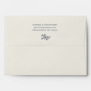Vintage Heirloom Sketch Wildflower Wedding Envelope