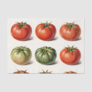 Vintage Heirloom Tomato Variety Botanical Grid  Tissue Paper