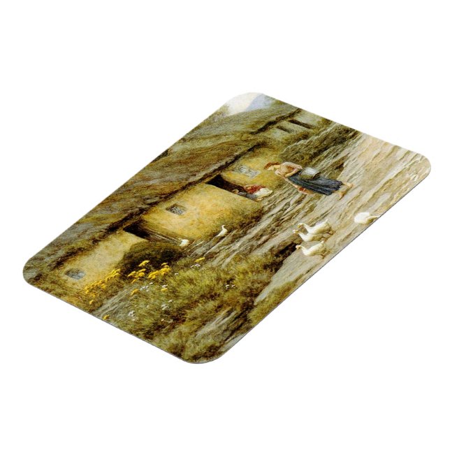 Vintage Helen Allingham Irish Cottage Magnet (Left Side)