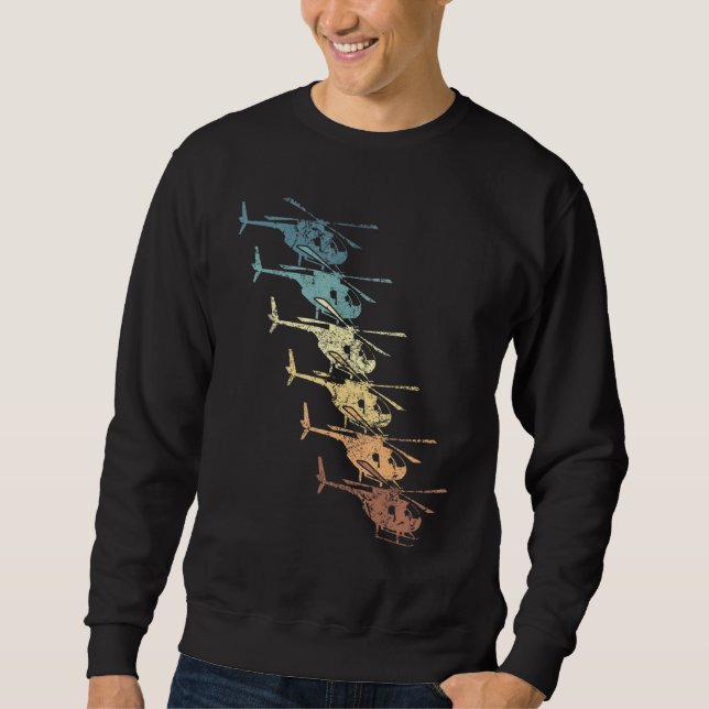 Vintage Helicopter Retro Fly Flying Sweatshirt (Front)