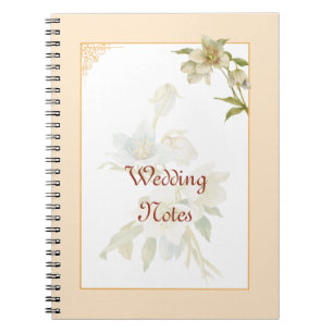 Vintage hellebores wedding notebook