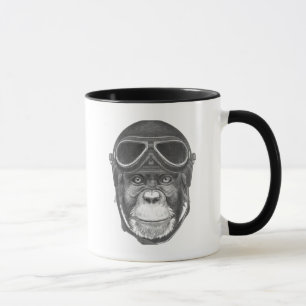 Vintage Helmet Chimpanzee Mug