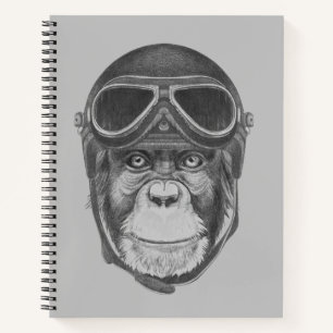 Vintage Helmet Chimpanzee Notebook